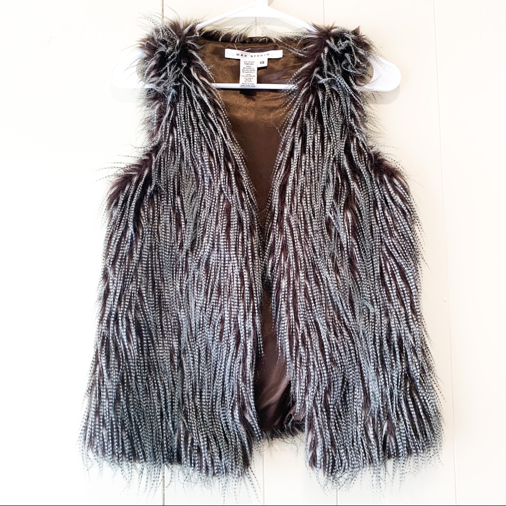 Max Studio Faux Fur Vest XS
